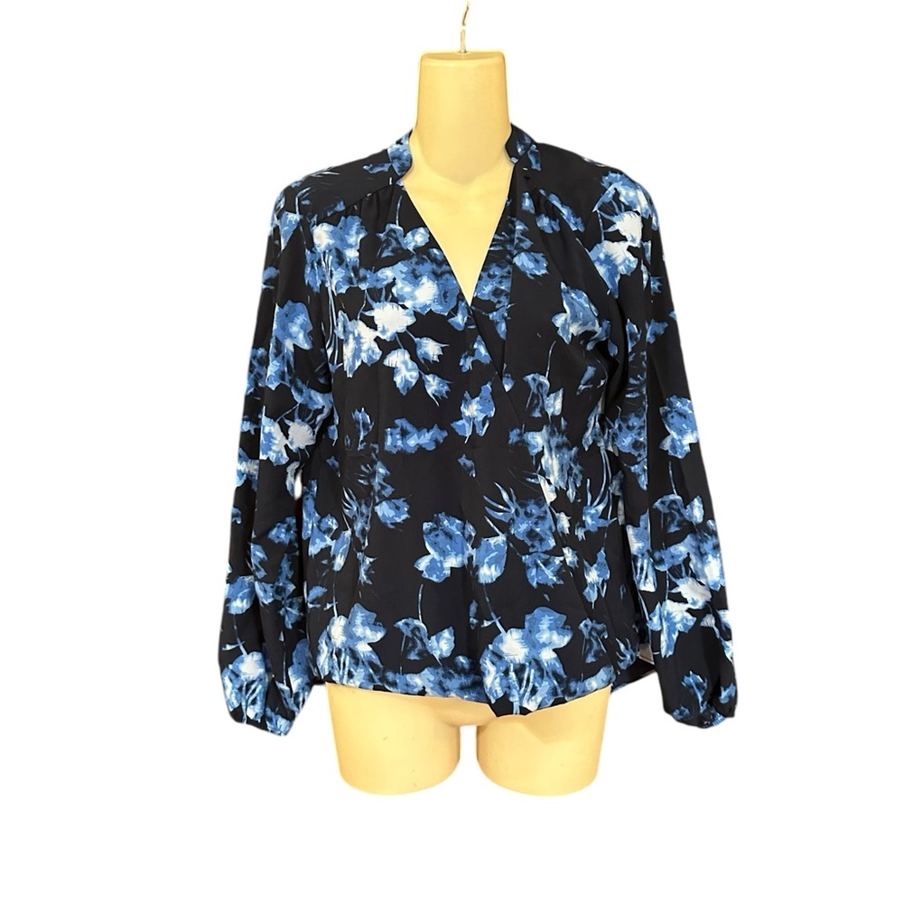 Vince Camuto NEW FOUNTAIN Floral V-Neck Faux Wrap Blouse S - Picture 12 of 12